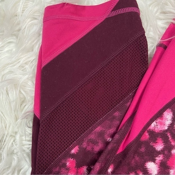 Zella Hot Pink Mesh High Waisted Cropped Leggings - Picture 2 of 6